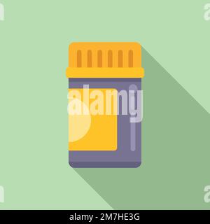 Cough drops box icon flat vector. Remedy sore. Candy drop Stock Vector