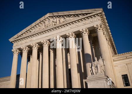 Washington, USA. 09th Jan, 2023. A general view of the U.S. Supreme Court, in Washington, DC, on Monday, January 9, 2023. (Graeme Sloan/Sipa USA) Credit: Sipa USA/Alamy Live News Stock Photo