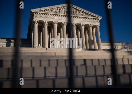 Washington, USA. 09th Jan, 2023. A general view of the U.S. Supreme Court, in Washington, DC, on Monday, January 9, 2023. (Graeme Sloan/Sipa USA) Credit: Sipa USA/Alamy Live News Stock Photo