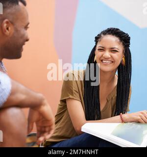 Study companions. two college students studying together. Stock Photo