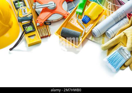 big set of painting tools isolated on white background Stock Photo