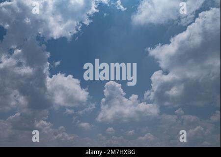Clouds seen against blue background Stock Photo
