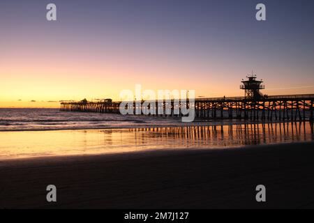 San Clemente Pier at sunset Stock Photo