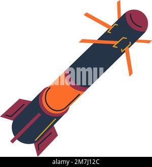 Missile or rocket, explosive weapons icon vector Stock Vector