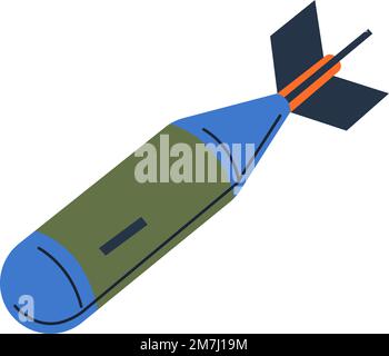 Bomb and explosive weapons, armament and military Stock Vector