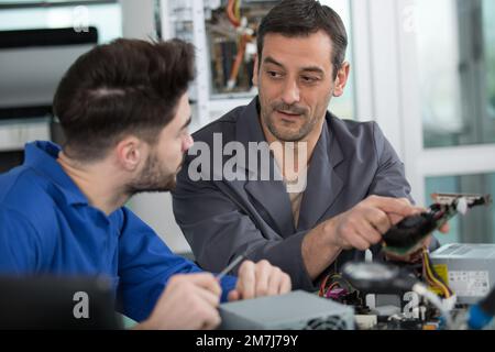 engineering students working in the lab Stock Photo