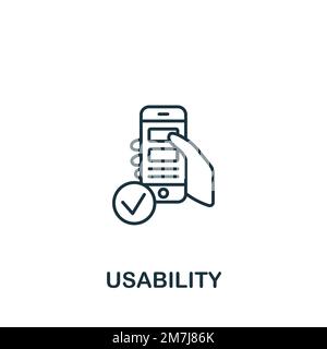Usability icon. Monochrome simple Project Management icon for templates, web design and infographics Stock Vector