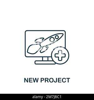 New Project icon. Monochrome simple Project Management icon for templates, web design and infographics Stock Vector
