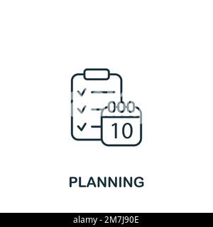 Planning icon. Monochrome simple Project Planning icon for templates, web design and infographics Stock Vector