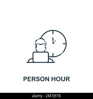 Person Hour icon. Monochrome simple Recruitment icon for templates, web design and infographics Stock Vector