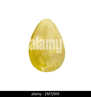 Easter egg yellow sketch a watercolor illustration Stock Photo