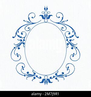 Blue filigree frame border vector Stock Vector