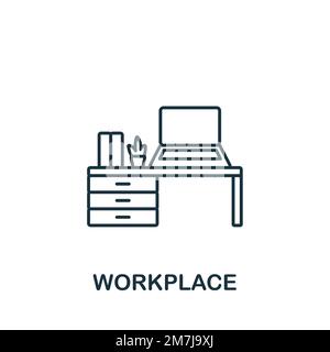 Workplace icon. Monochrome simple Project Planning icon for templates, web design and infographics Stock Vector