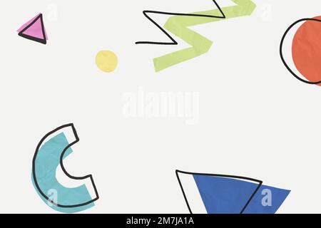 Cute vector colorful memphis hand drawn pattern wallpaper Stock Vector