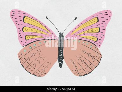 Vintage butterfly vector stencil pattern hand drawn Stock Vector