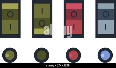 Buttons for on and off, switcher or laver vector Stock Vector