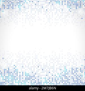 Blue abstract pixel rain vector background Stock Vector