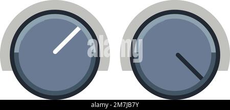 Panel elements parts and knobs for control, vector Stock Vector