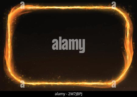 Orange rounded rectangle fire vector frame Stock Vector