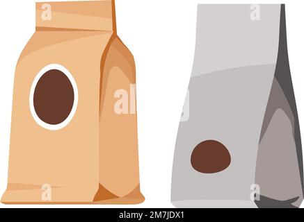 Packages of freshly ground coffee, shop selling Stock Vector