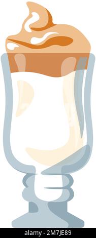 Coffee in tall cup, tasty drink with milk foam Stock Vector
