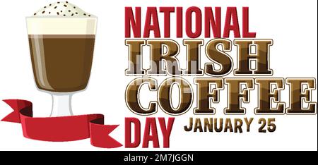 National Irish coffee day banner design illustration Stock Vector