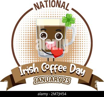 National Irish Coffee Day Banner Design illustration Stock Vector