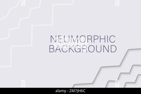 Neumorphic pattern with wavy layers. Abstract paper 3d design template.Vector illustration. Eps 10. Stock Vector