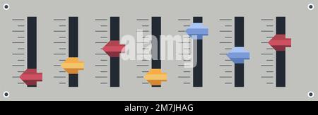Panel with toggle switchers, mixing sound system Stock Vector