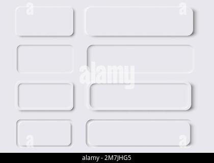 Neumorphic rectangle. Set of Neumorphic UI Design Elements. Vector illustration. Eps 10. Stock Vector