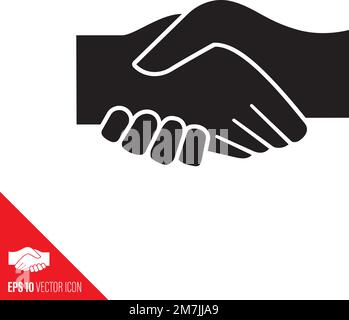 handshake vector glyph icon. Friendship, agreement and greeting symbol. Stock Vector