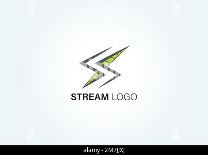 stream logo and icon design template for business Stock Vector