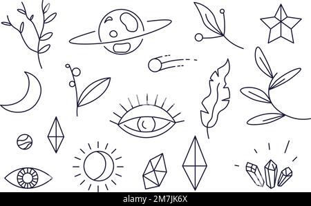 Constellations and minimalist magic symbols vector Stock Vector