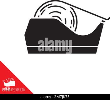 Cellophane tape dispenser vector icon. Office equipment symbol. Stock Vector