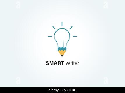 smart writer logo design template for business. writer logo and icon Stock Vector