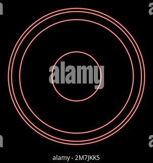 Neon electric symbol type cooking surfaces sign utensil destination panel red color vector illustration image flat style light Stock Vector
