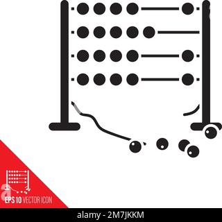 Broken Abacus vector icon. Miscalculation and system crash symbol. Stock Vector