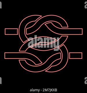 Neon rope line hawser cable electric circle shape for car red color ...