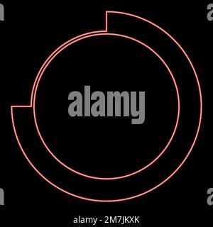 Neon techno Circle Modern Infographic Concept Abstract creative futuristic technology Graphic user interface red color vector illustration image flat Stock Vector