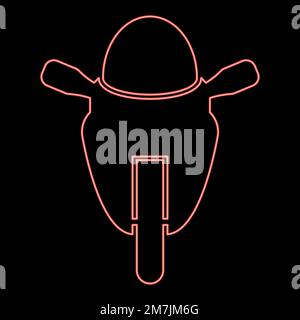 Neon motorcycle sport type Race class red color vector illustration image flat style light Stock Vector