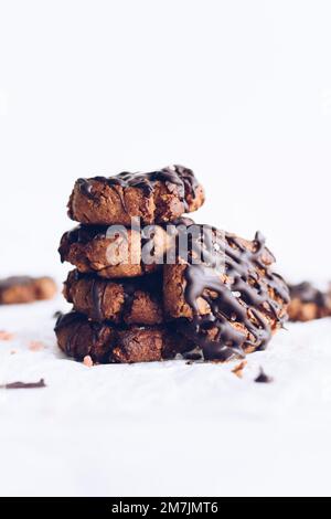 Dark chocolate chip gluten free cookies from almond flour Stock Photo