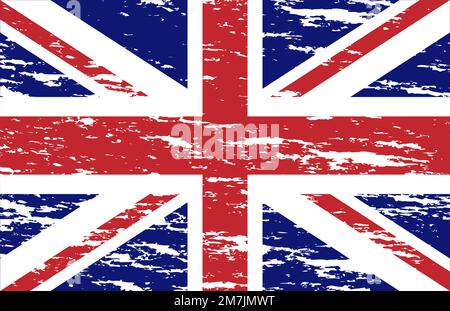 Grunge Uk flag Vector illustration. Eps 10 Stock Vector