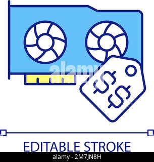 Software price RGB color icon Stock Vector