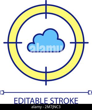 Focus on cloud RGB color icon Stock Vector