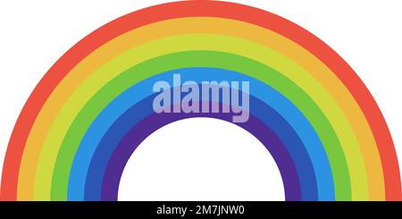 Rainbow icon flat isolated on white background. Vector illustration. Eps 10. Stock Vector