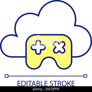 Cloud streaming service RGB color icon Stock Vector