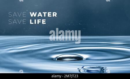 Save water save life template vector for world environment day campaign Stock Vector