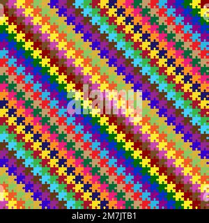 pattern with colored puzzles. Vector illustration. Eps 10 Stock Vector