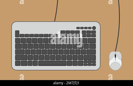 Keyboard and Computer Mouse isolated on background. Vector illustration. Eps 10. Stock Vector