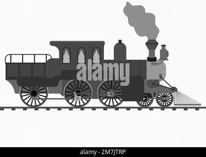 retro train isolated on white background. Vector illustration. Eps 10. Stock Vector